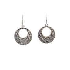 Earrings Silver 925 Sterling Dangle Women Traditional Filigree B768